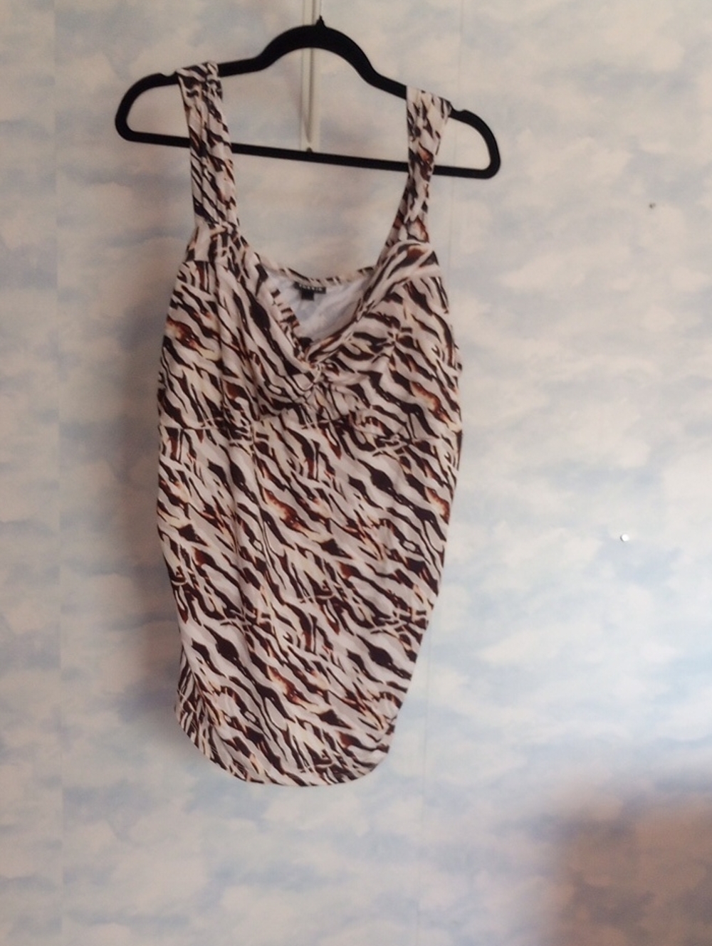 torrid Twist Front Animal Print Tank - Brown & White